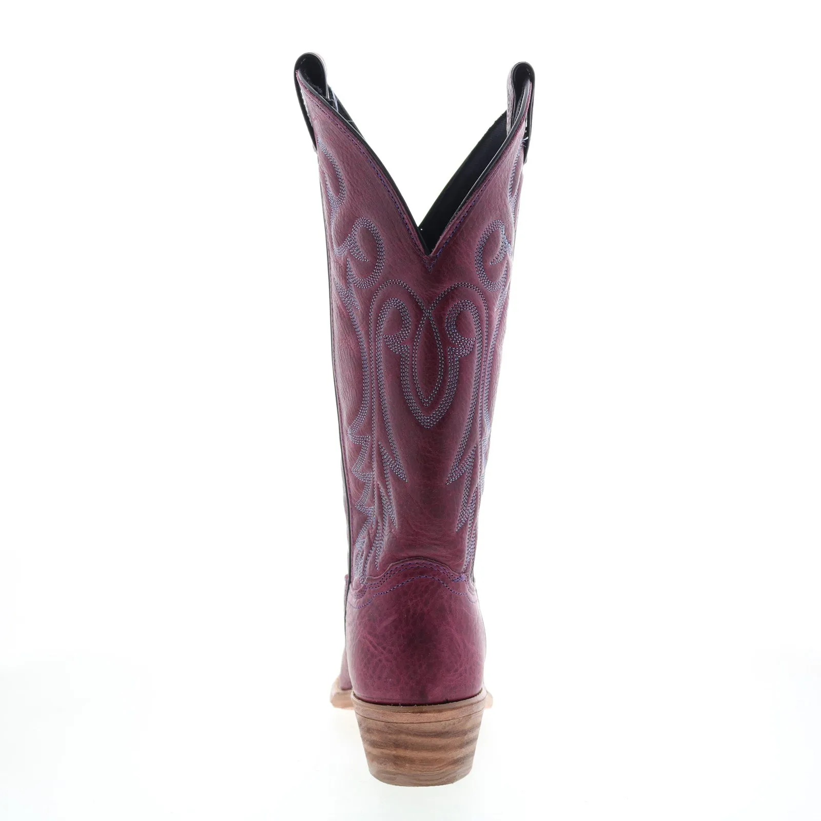 Abilene Boots 9271 Womens Purple Leather Slip On Cowboy Western Boots