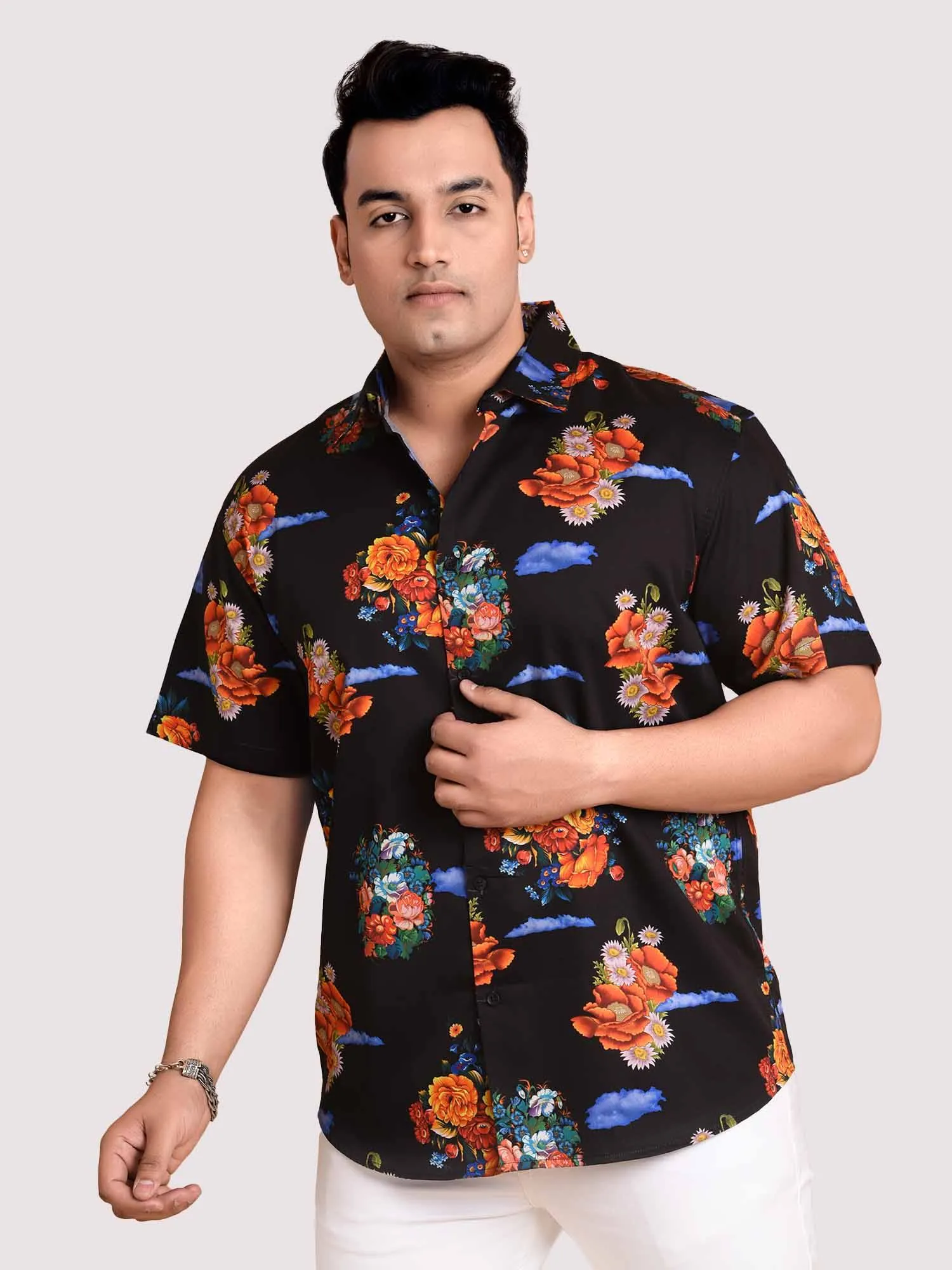 Baroque Digital Printed Shirt Men's Plus Size