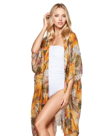 Beautiful Day Print Coverup Kimono Wrap