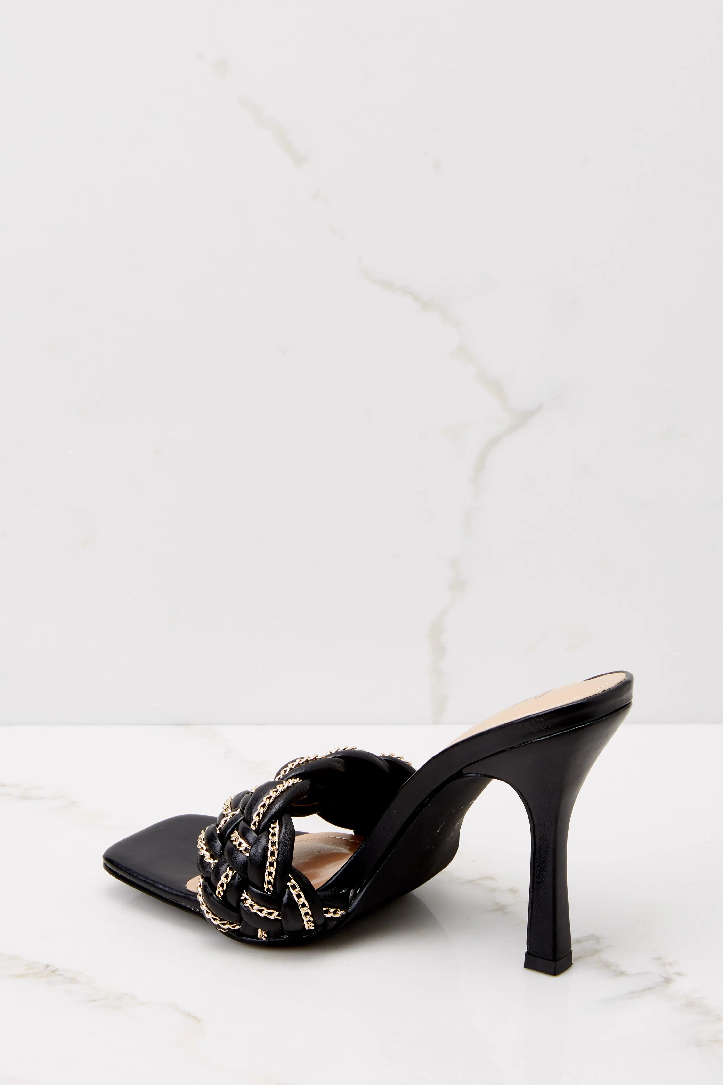 Beyond Belief Black Braided Heels