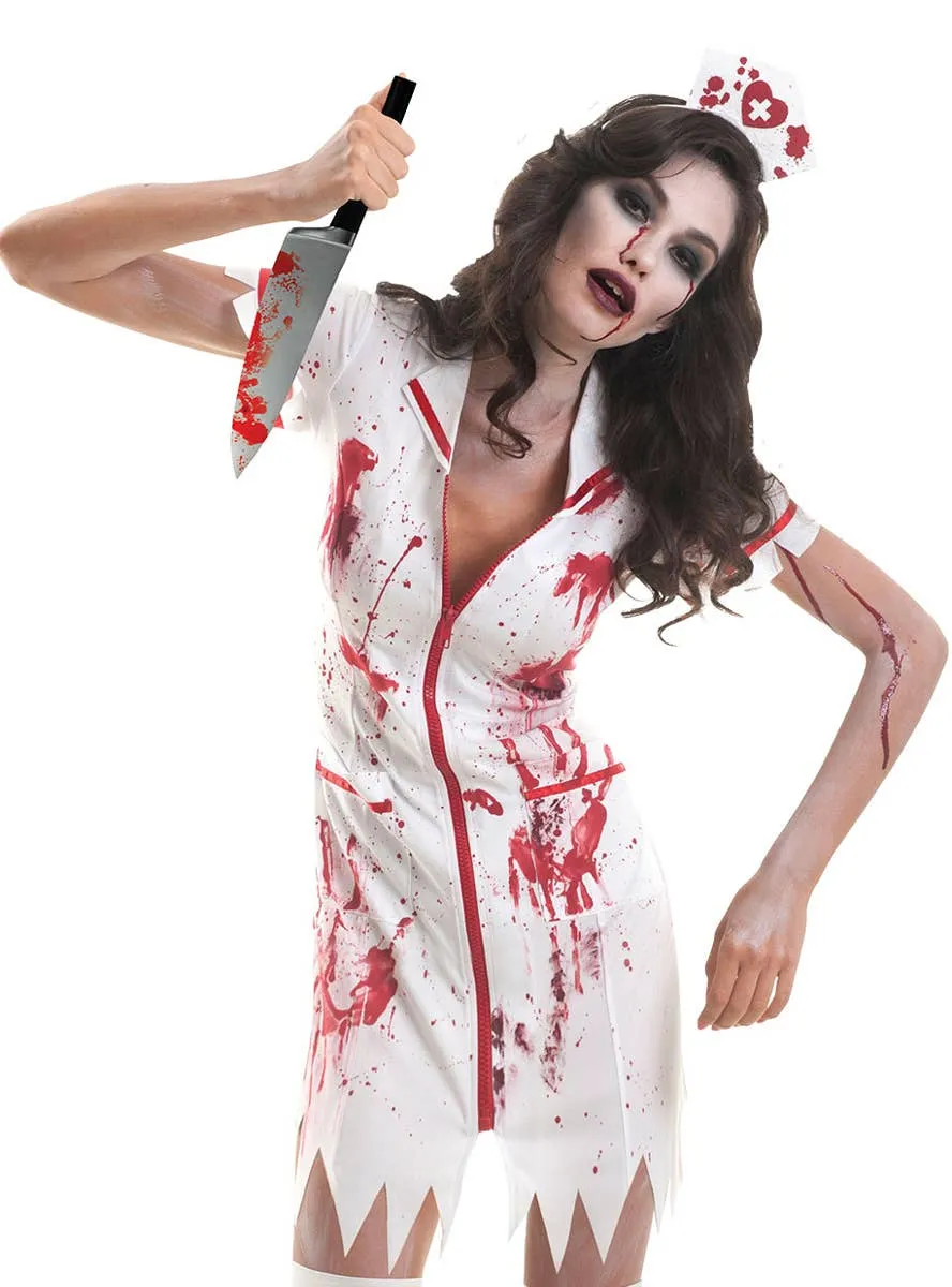 Bloody Zombie Nurse Womens Plus Size Halloween Costume