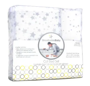 Breathable Baby Cot Bed Set Twinkle Grey