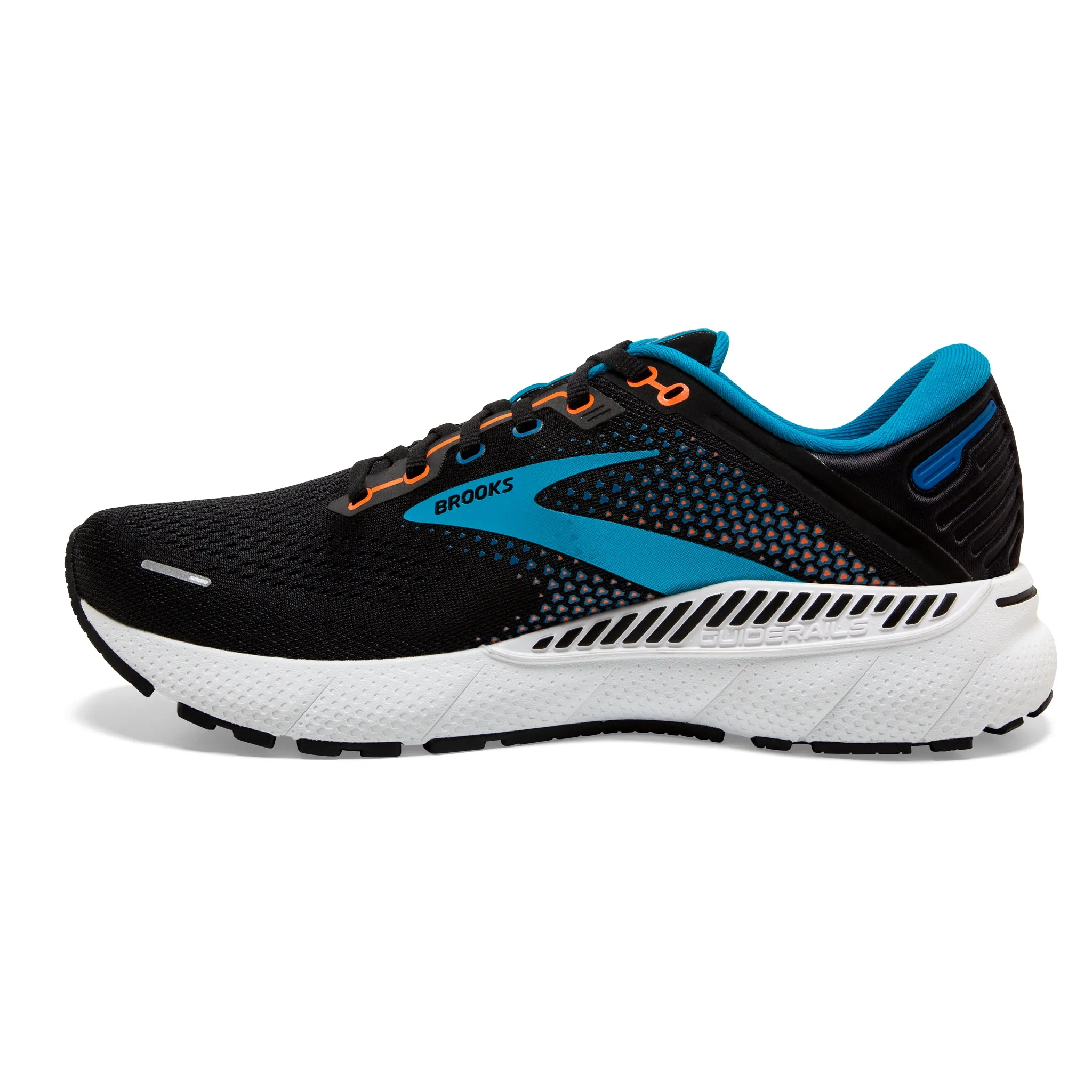 Brooks Men's 110366 034 Adrenaline GTS 22 Black/Blue/Orange Cushion Support Running Shoes