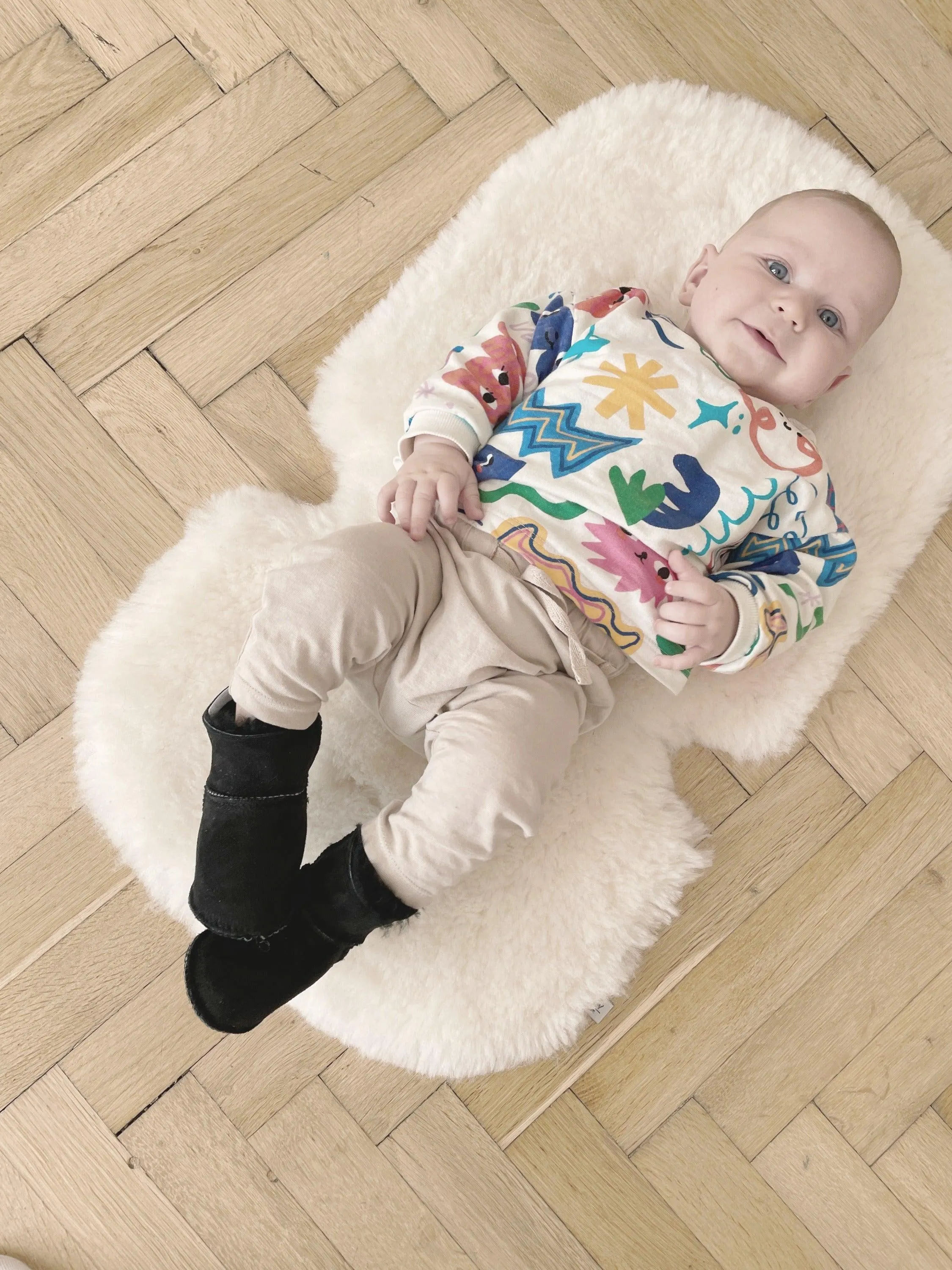 Brown Baby Natural Sheepskin Boots