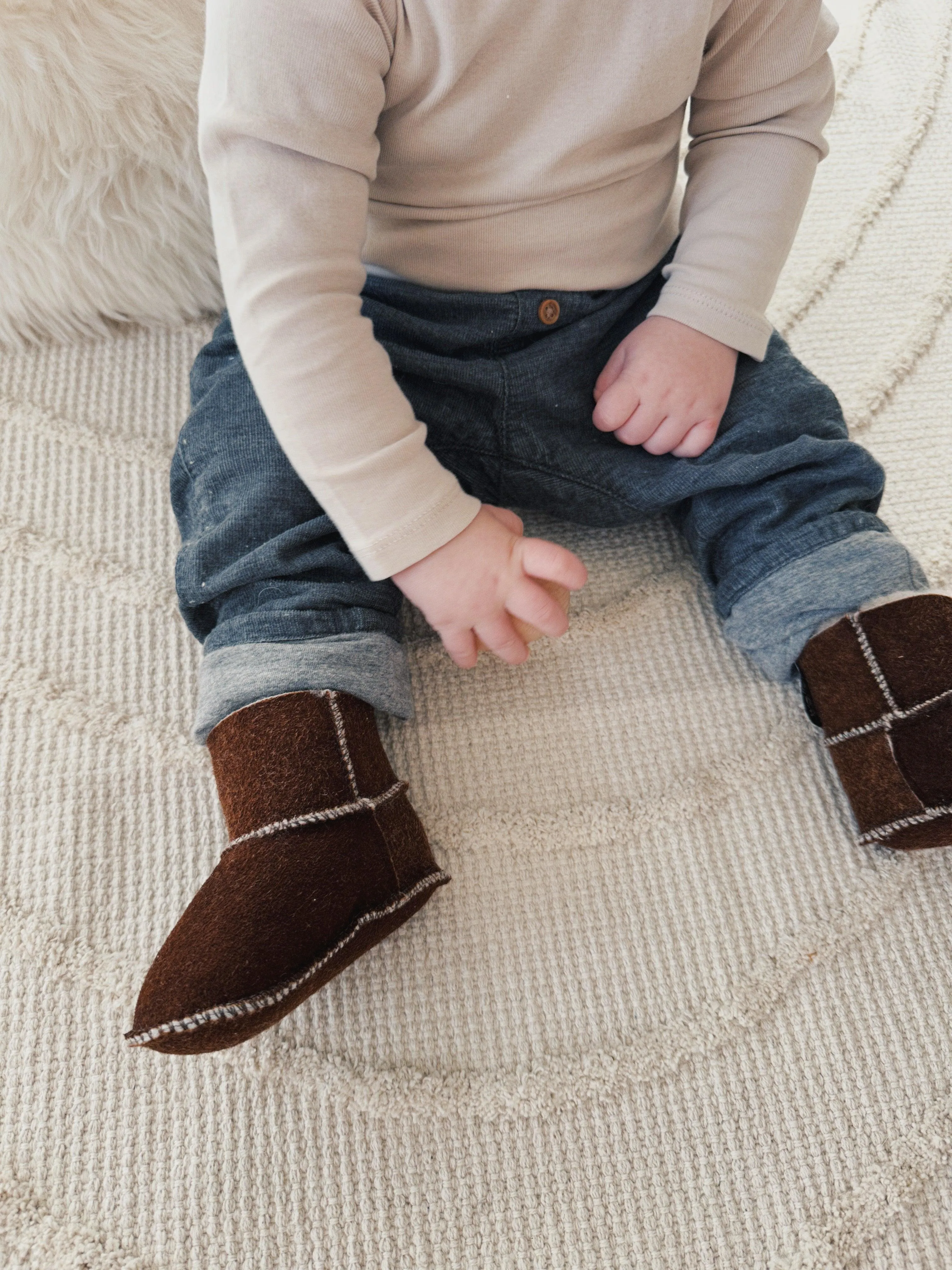 Brown Baby Natural Sheepskin Boots