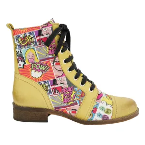 CARTOON POP ART COMBAT BOOT