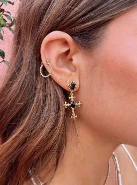 Castial Earrings Gold / Black