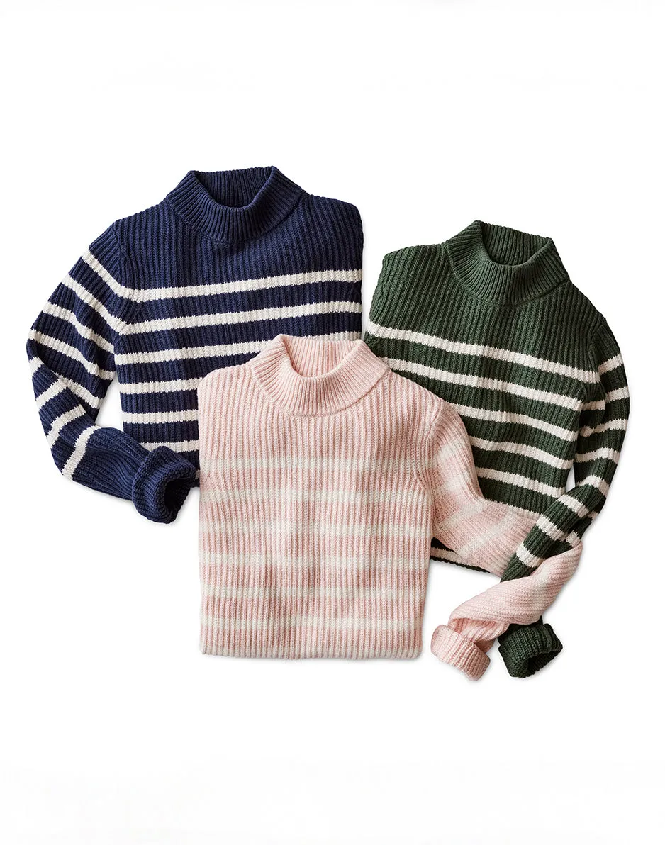 Cayden Crew Sweater: Lt. Pink Stripe