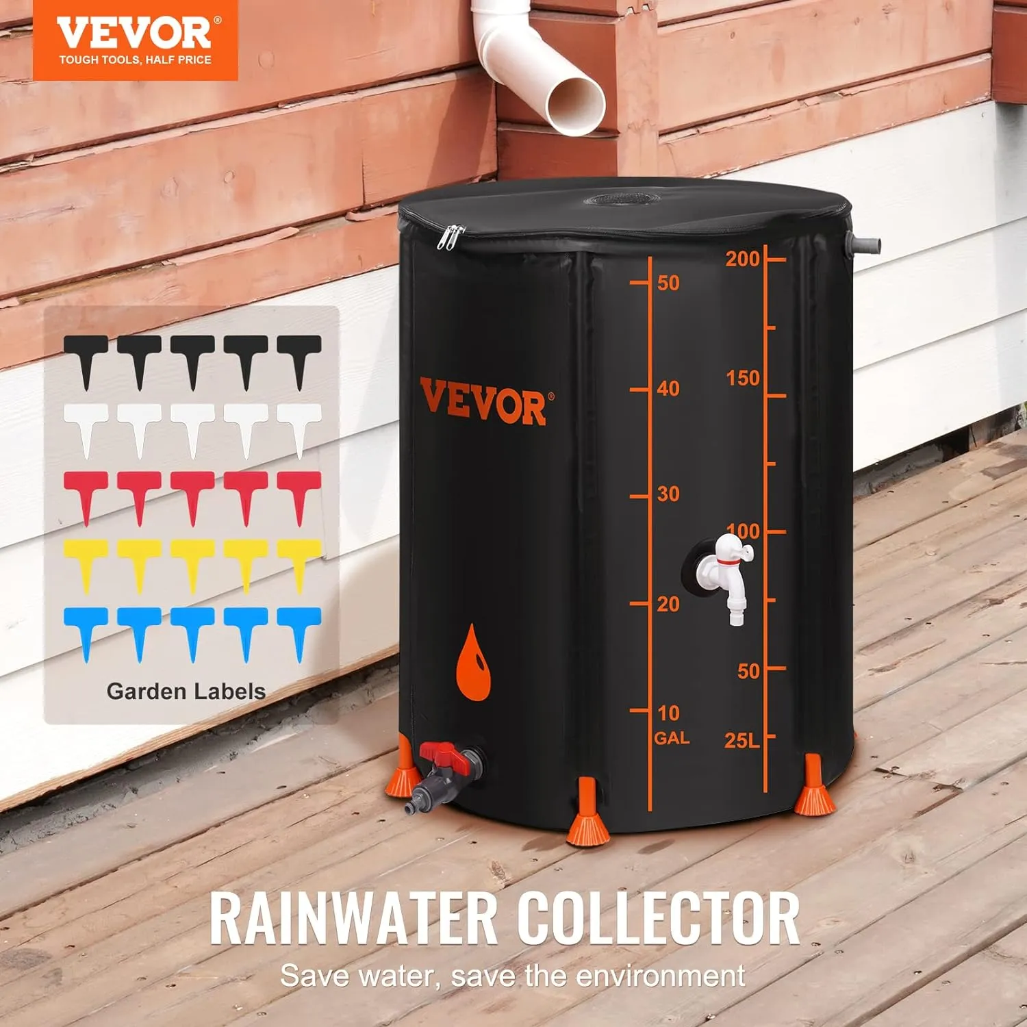 Collapsible Rain Barrel, Portable Rainwater Collection System