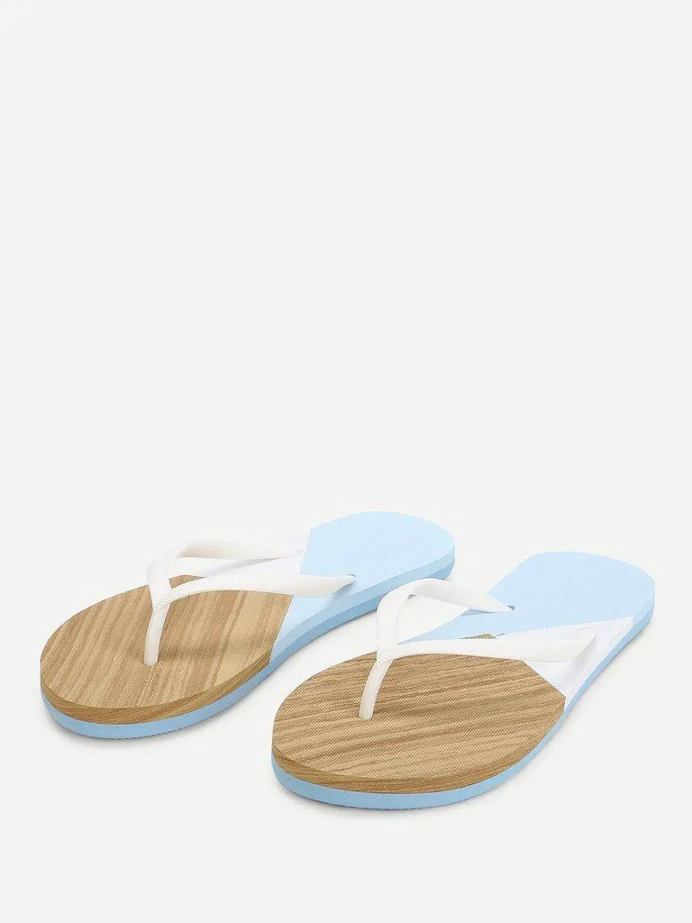 Color Block Flip Flops