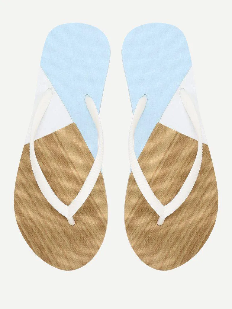 Color Block Flip Flops