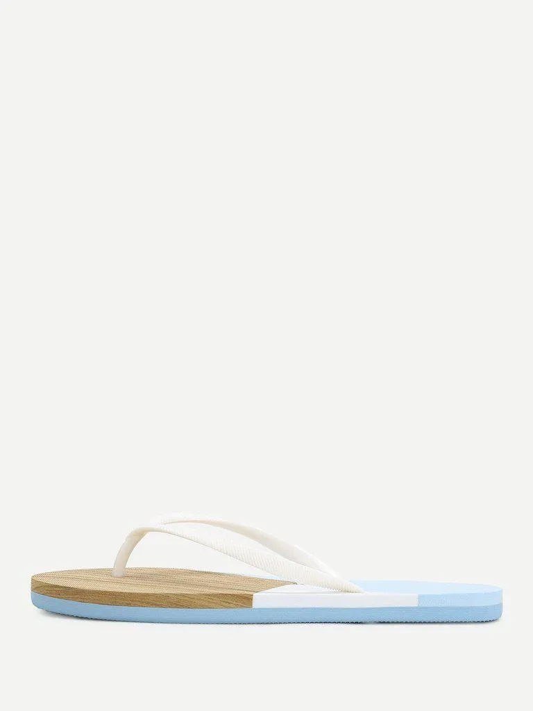 Color Block Flip Flops