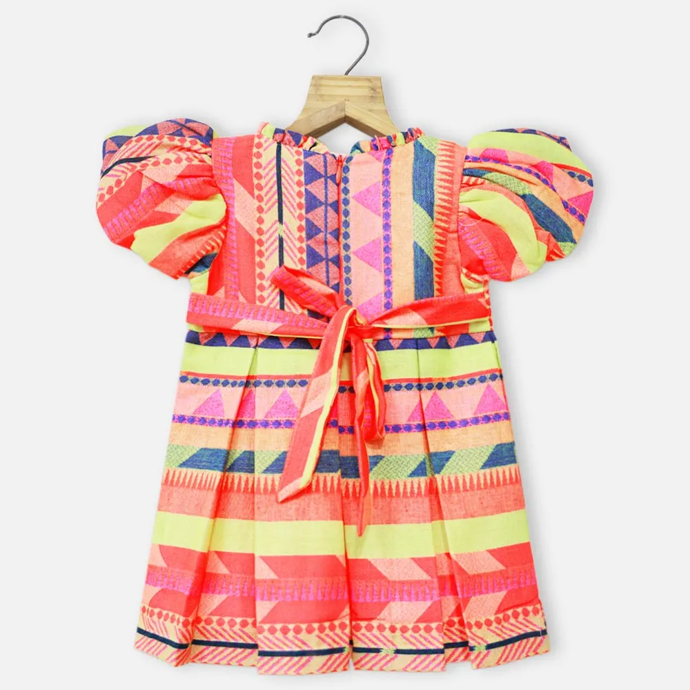 Colorful Box Pleated Dress