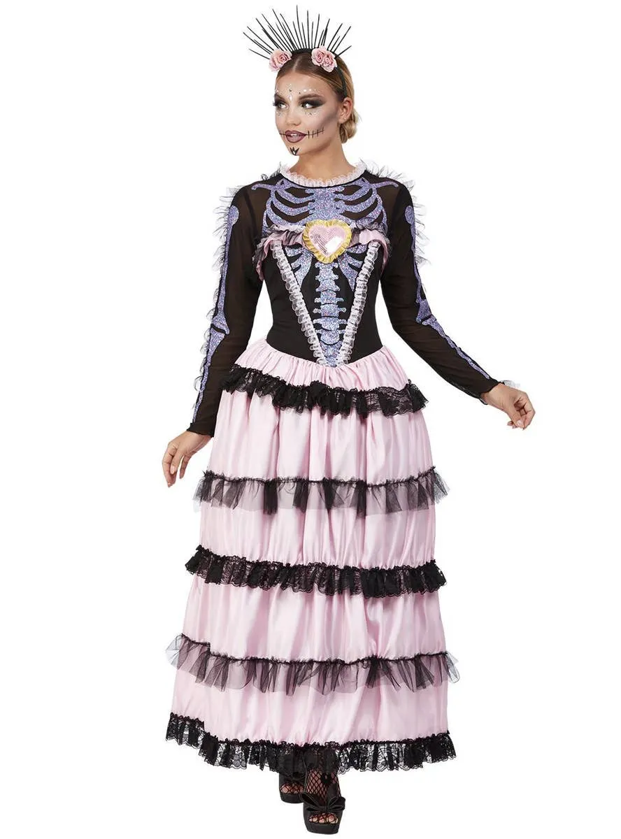 Day of the Dead Senorita Womens Pink Halloween Costume