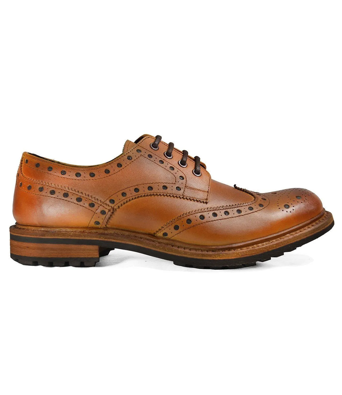 DOUGLAS Brown Cow Crust Leather Oxfords by Paul Malone