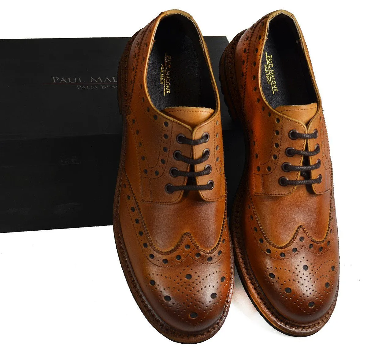 DOUGLAS Brown Cow Crust Leather Oxfords by Paul Malone