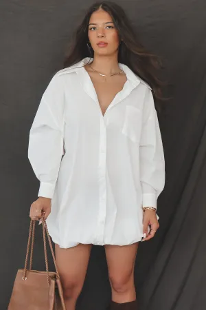 Dress Up Nice Bubble Button Up Shirt Dress