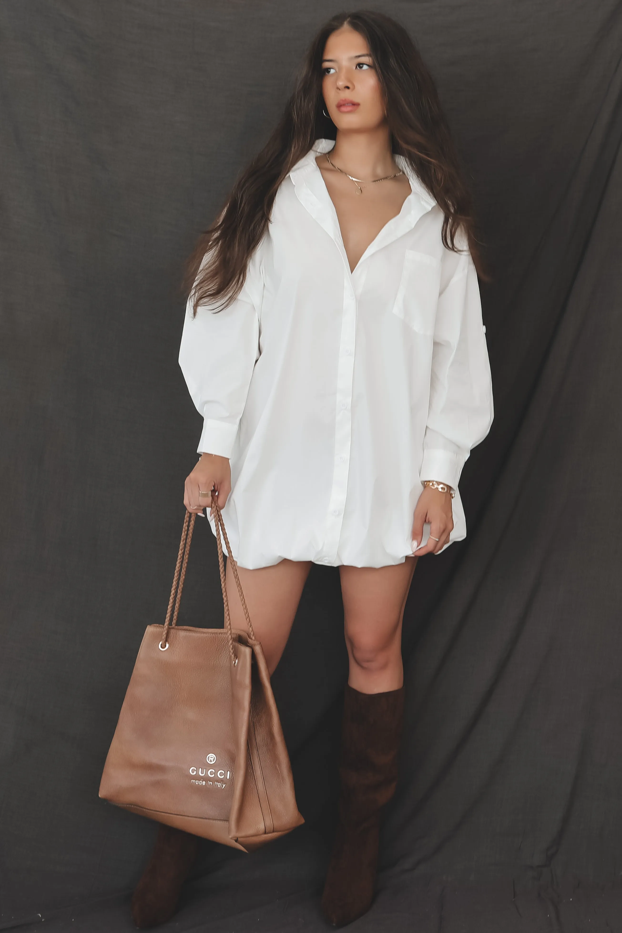 Dress Up Nice Bubble Button Up Shirt Dress