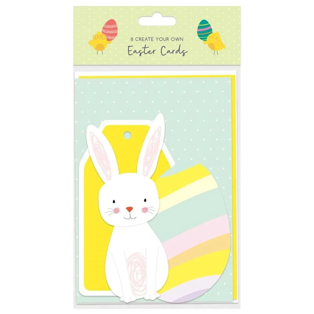 Easter Create Your Own Cards - 8 Pack DIY Craft Kit Blank Greeting Cards Art Supplies Holiday Fun