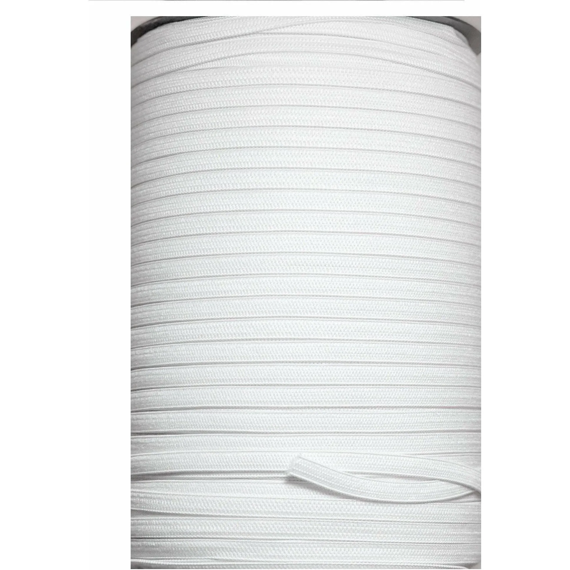 Elastic Rope White Flat Band Stretch Cord 3mm Trim Ribbon Material for Face Mask by the Yard