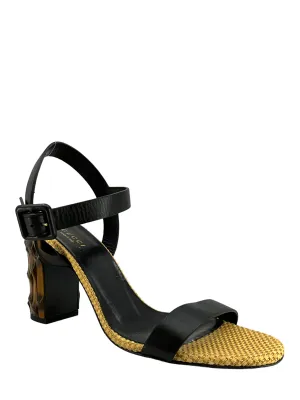 Gucci Dahlia Bamboo-Heel Ankle Strap Sandals Size 8