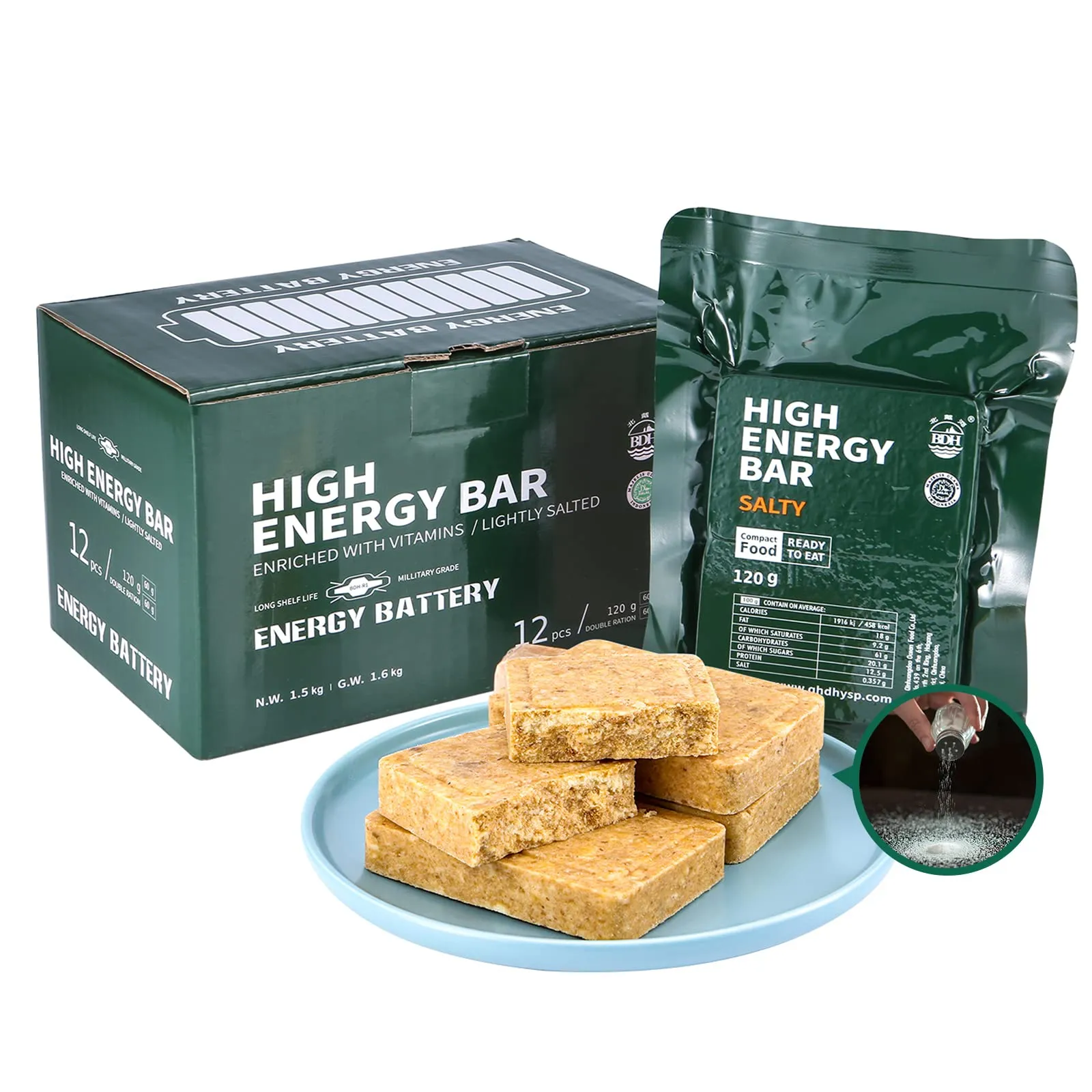 High Energy Ration Bars - Lightly Salted (2 Pack)