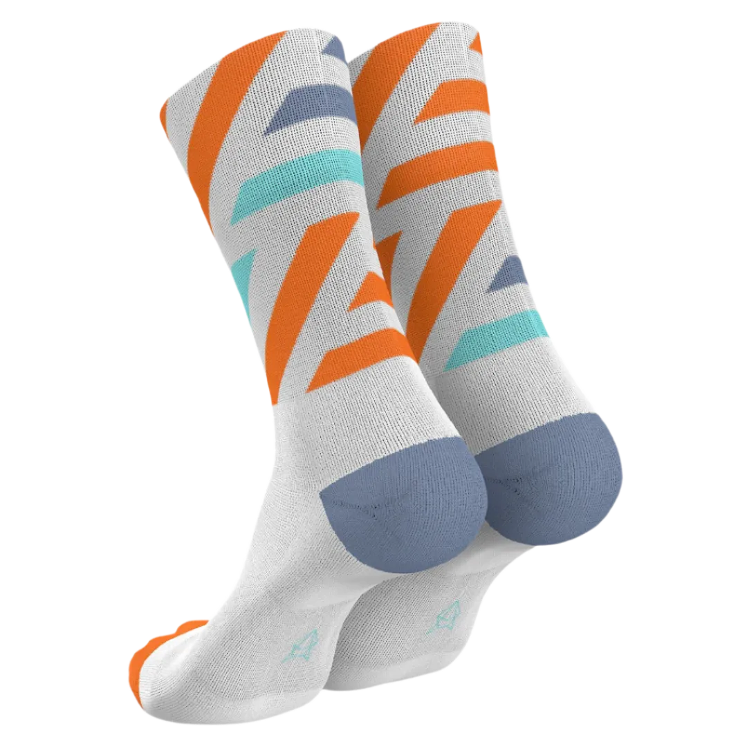 Incylence - Running Platforms Long Sock - White Orange