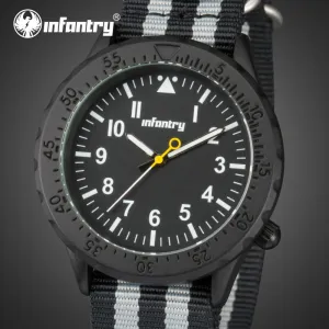 INFANTRY Mens Quartz Watches Durable Nylon Band Military Wristwatches 30m Water Resistant Running Sports Watch Relojes Hot Sale