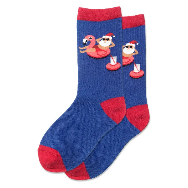 Kid's Pool Float Santa Crew Socks