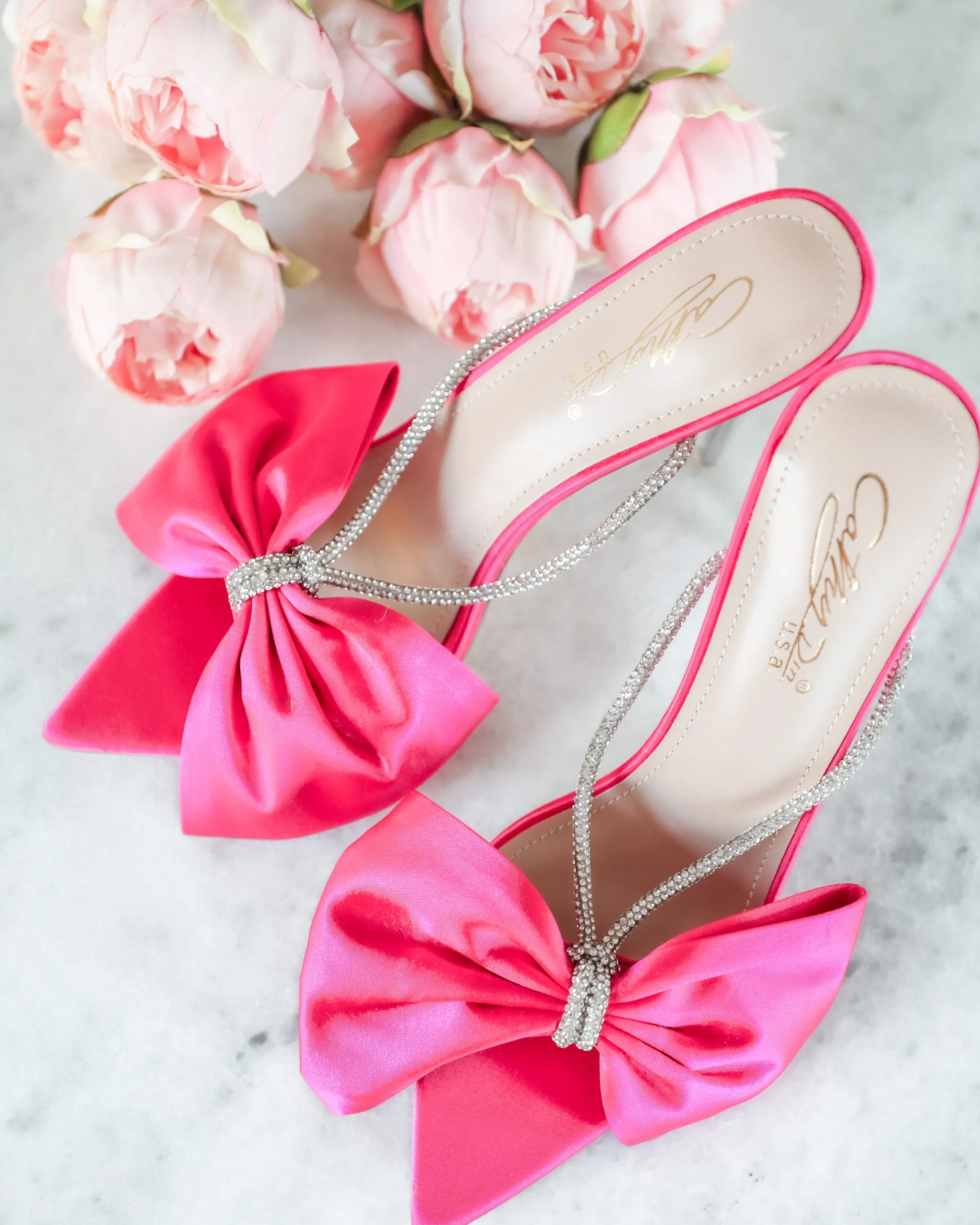 Kollia Fuchsia Bow Heels