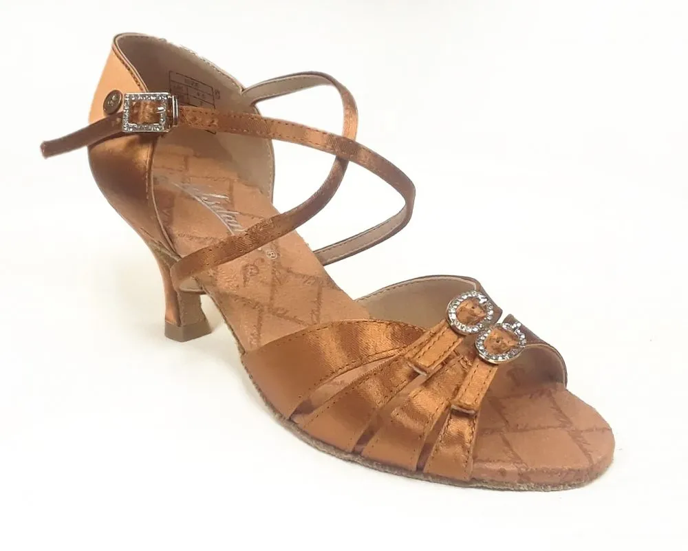 Liberty Dance, L2176-75, Tan Satin, 2.5” & 3" Flared Heel