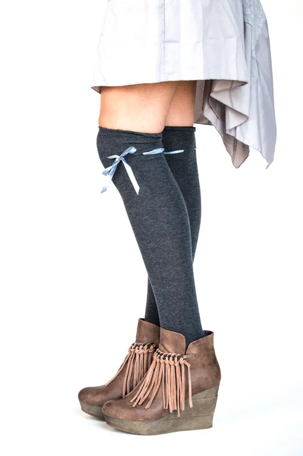 Long Socks | Satin Bow | 6 Colors