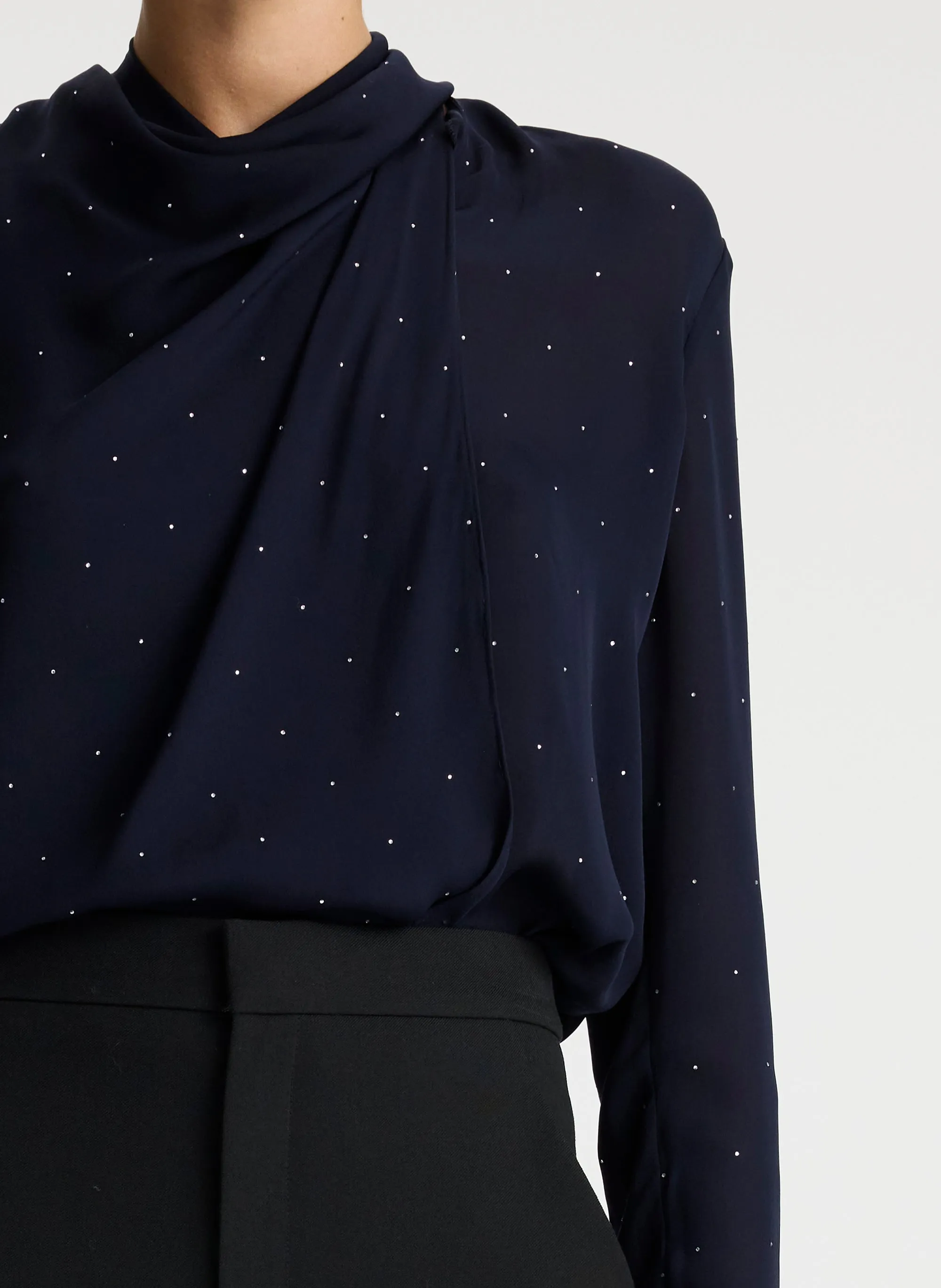 Luna Embellished Silk Top