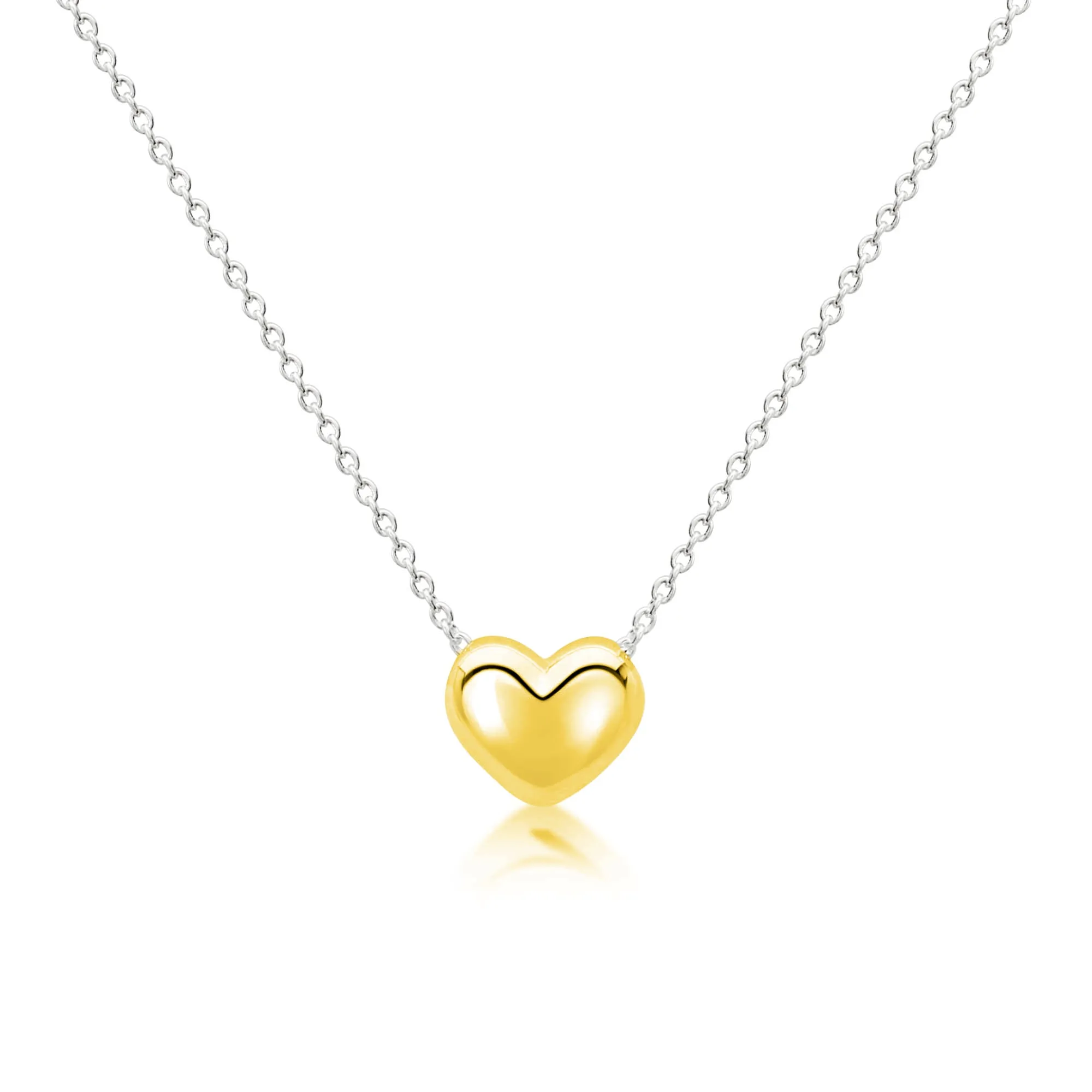 Mega Puff Heart Necklace - Yellow Gold