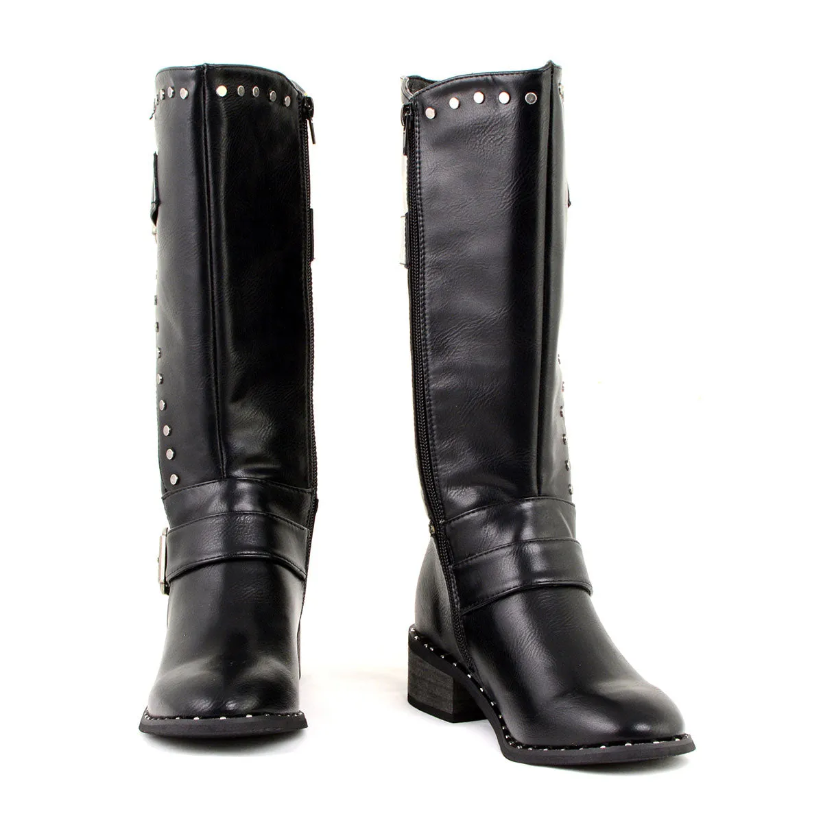 Milwaukee Leather MBL9423 Women's Black Studded Fashion Casual Boots