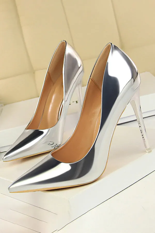 Minimalist Point Toe Stiletto Heeled Court Pumps