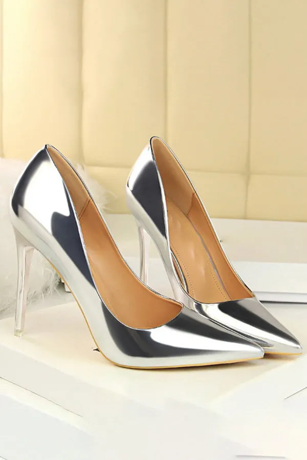 Minimalist Point Toe Stiletto Heeled Court Pumps