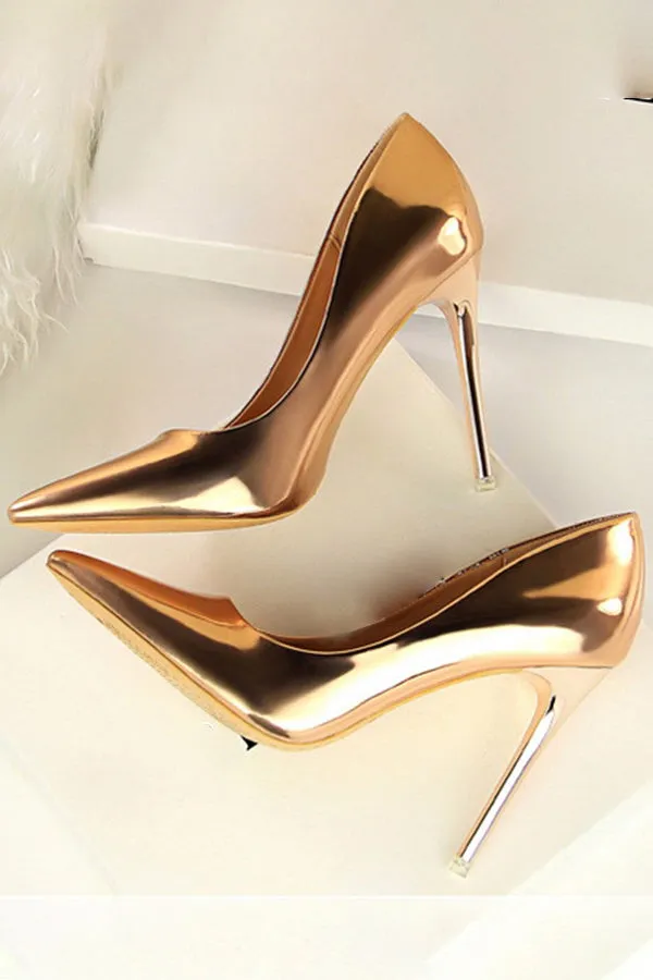 Minimalist Point Toe Stiletto Heeled Court Pumps