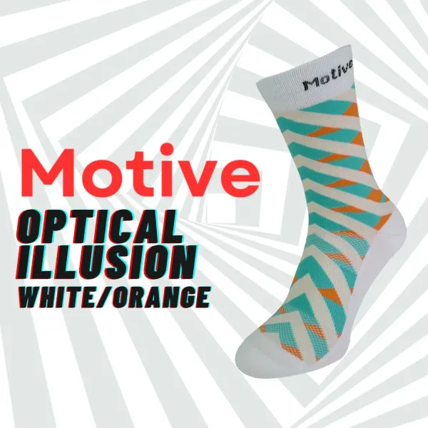 Motive Sock Sport Performance Illusion Crew - White/Orange