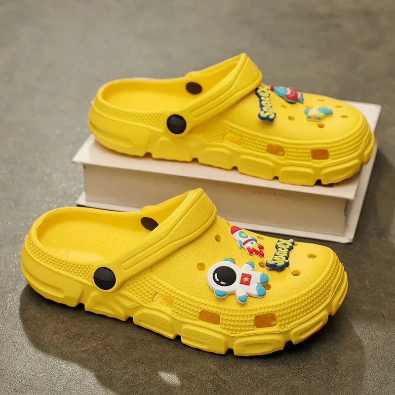 New Children Slipper Boy Girls Clogs Summer Beach Indoor House Shoes Sneaker Lightweight Cartoon Cute Boy Girls Flip Flop