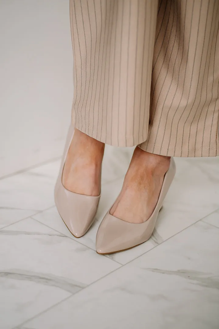 Olympia Slick Block Heels | Nude