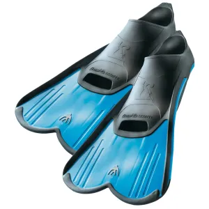 Open Box Cressi Light Short Blade Fins, Blue, Size: 33/34