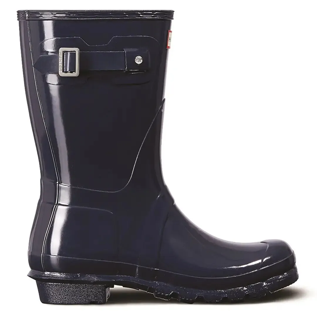 Original Short Gloss Wellington Boots - Navy by Hunter