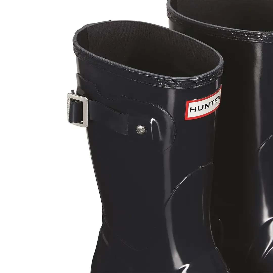 Original Short Gloss Wellington Boots - Navy by Hunter