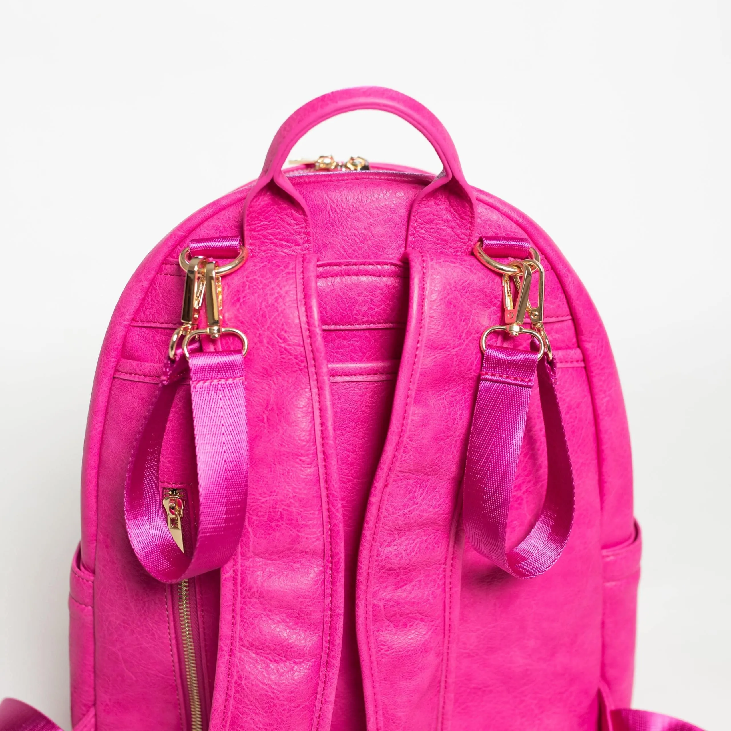 Pink Leather Carrier and Duffle Bag Set