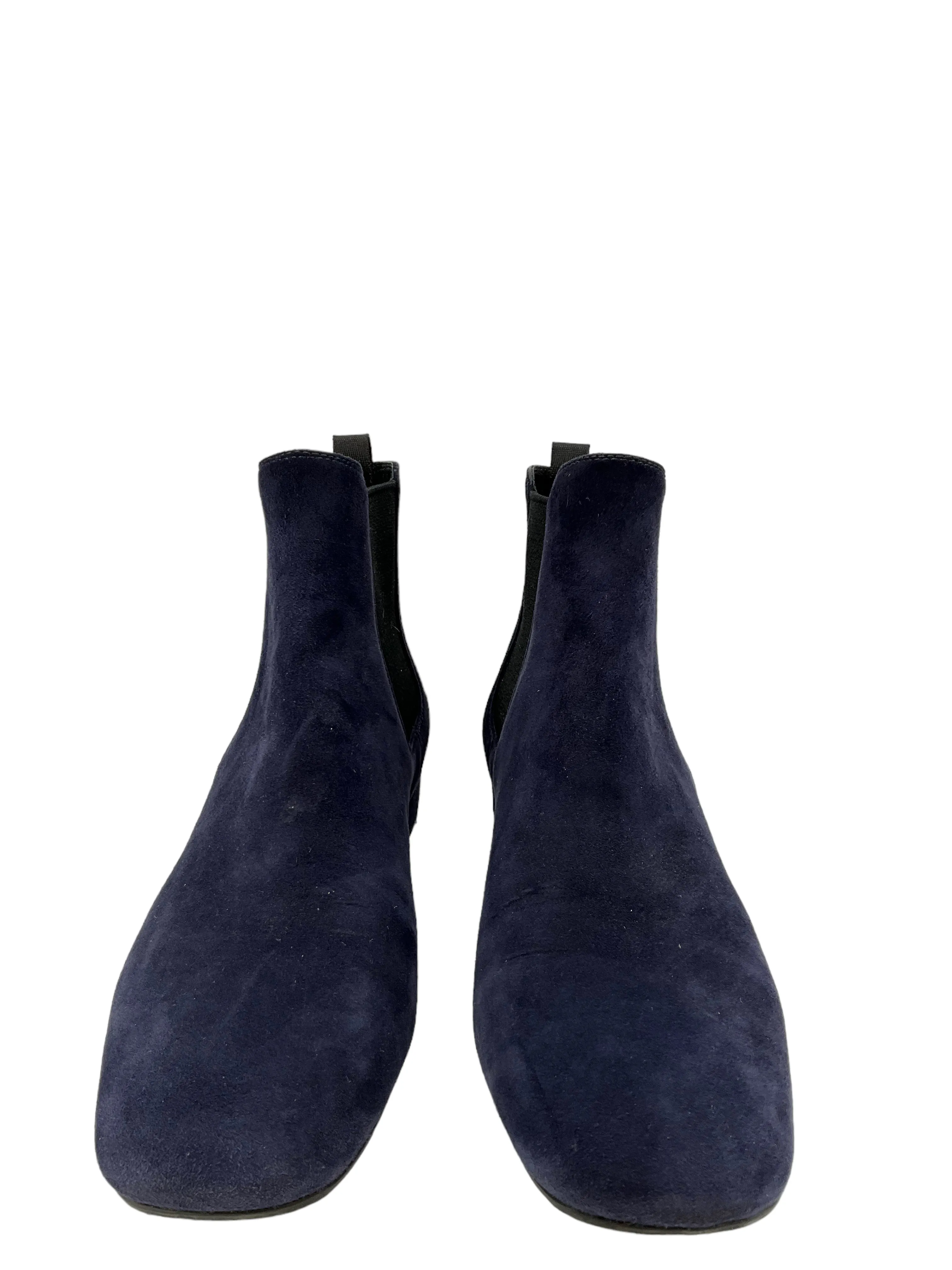 Prada Dark Blue Suede Chelsea Boots Size 7.5