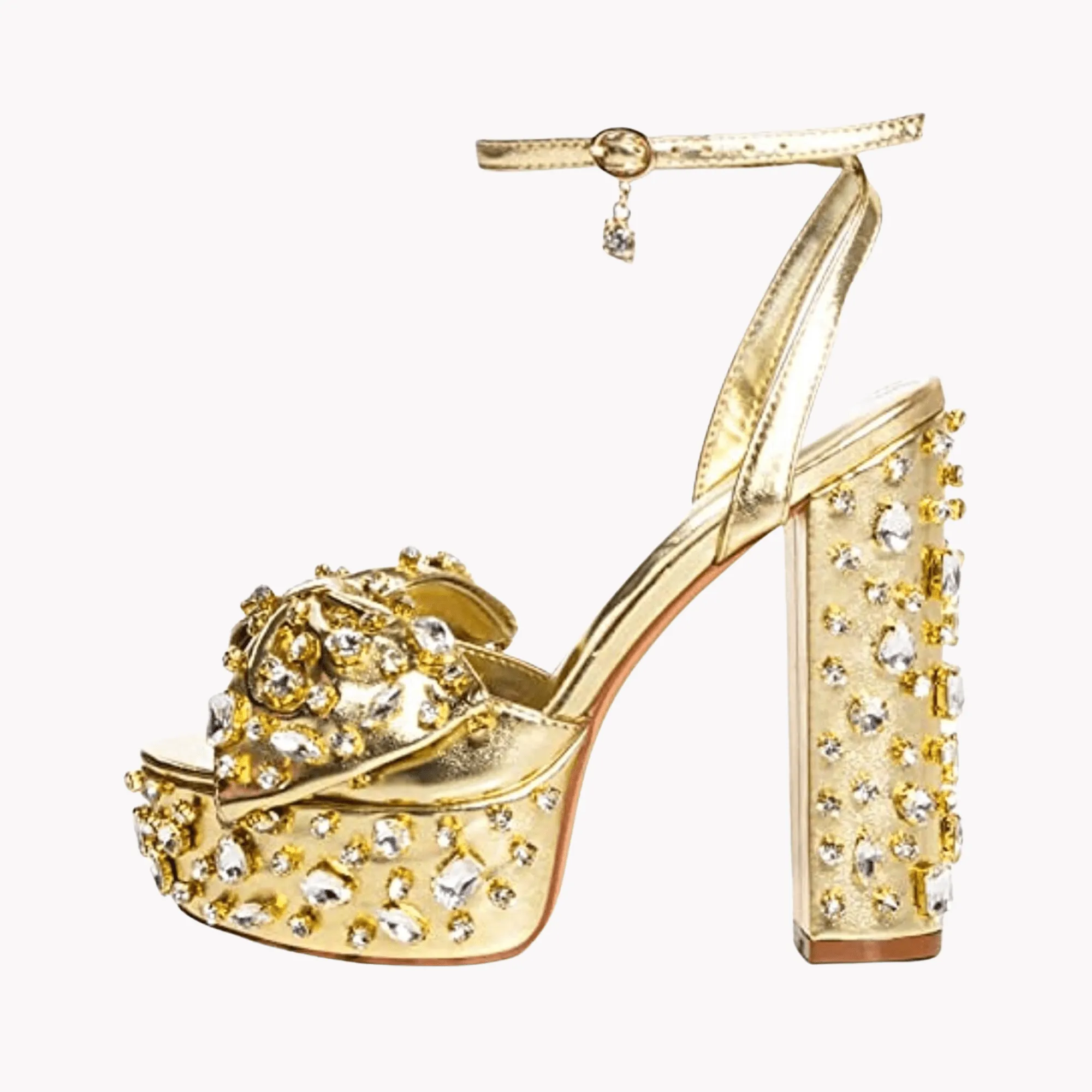 Pre Order:  Bowknot Jeweled High Heels Sandals