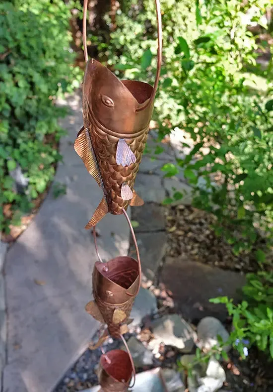 Rain Chain Fancy Koi Copper Cup