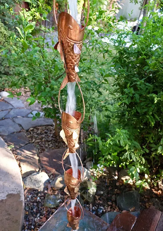 Rain Chain Fancy Koi Copper Cup