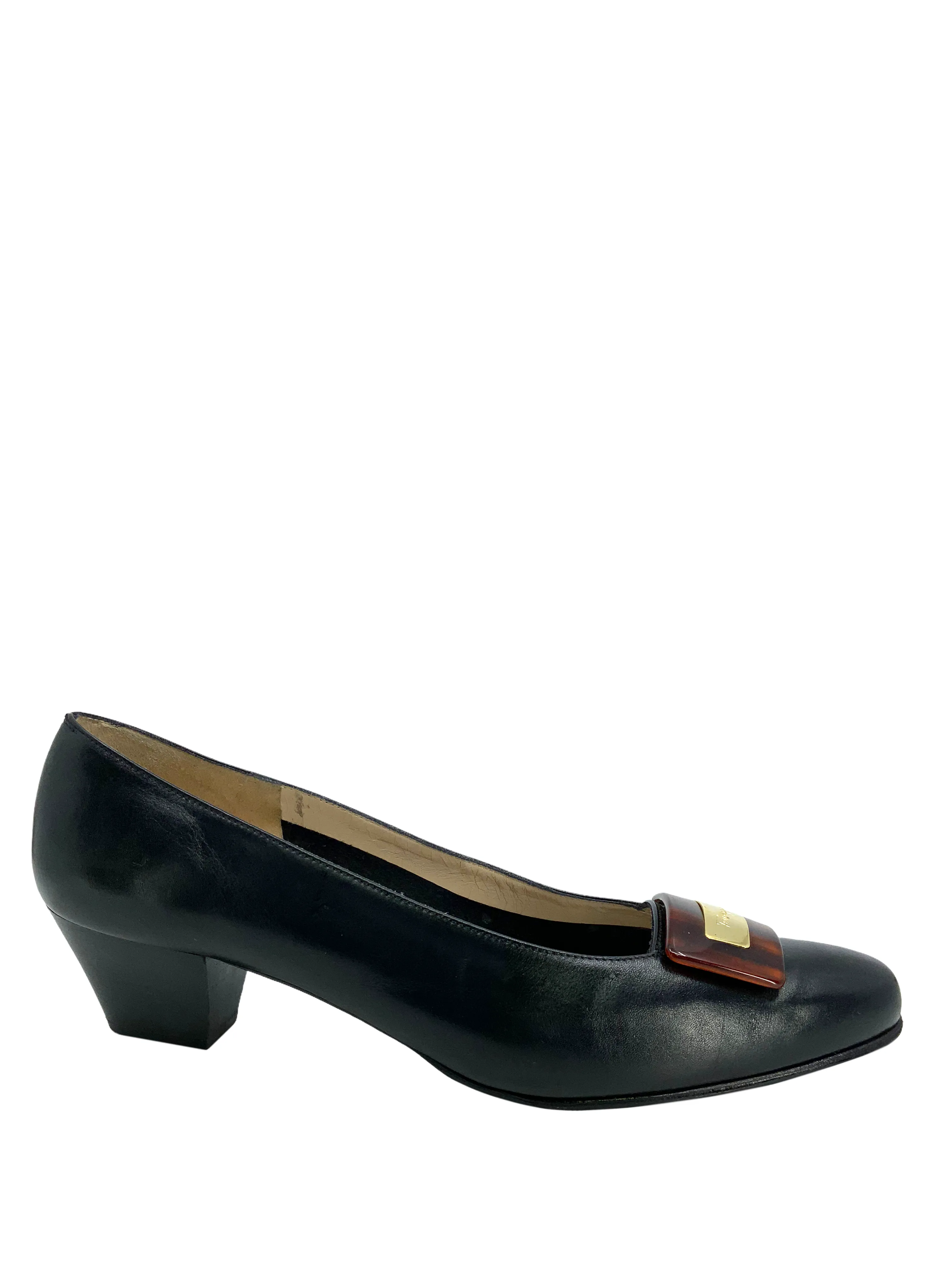 Salvatore Ferragamo Leather Logo Pumps Size 9.5